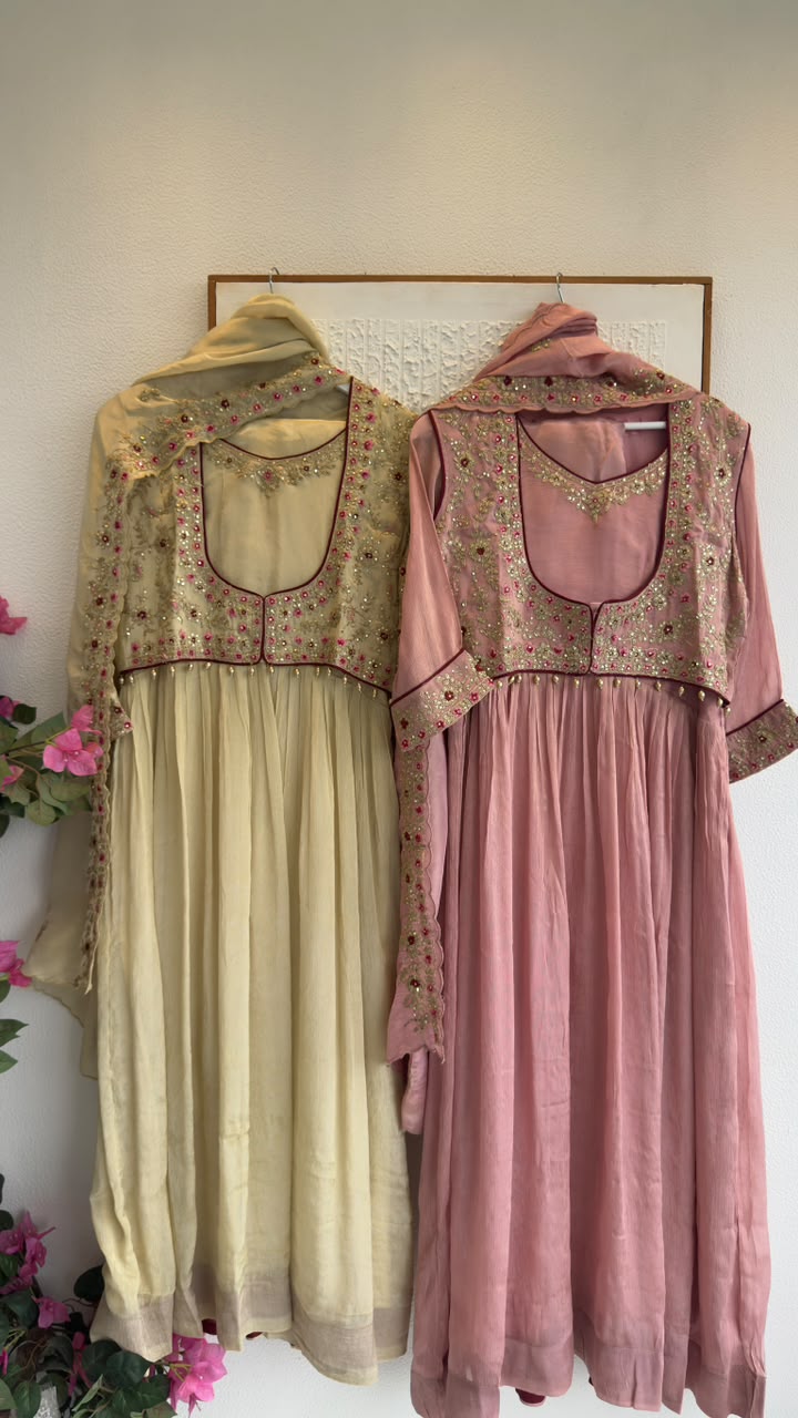 Mughal style Anarkali with jacket 4 pc set
