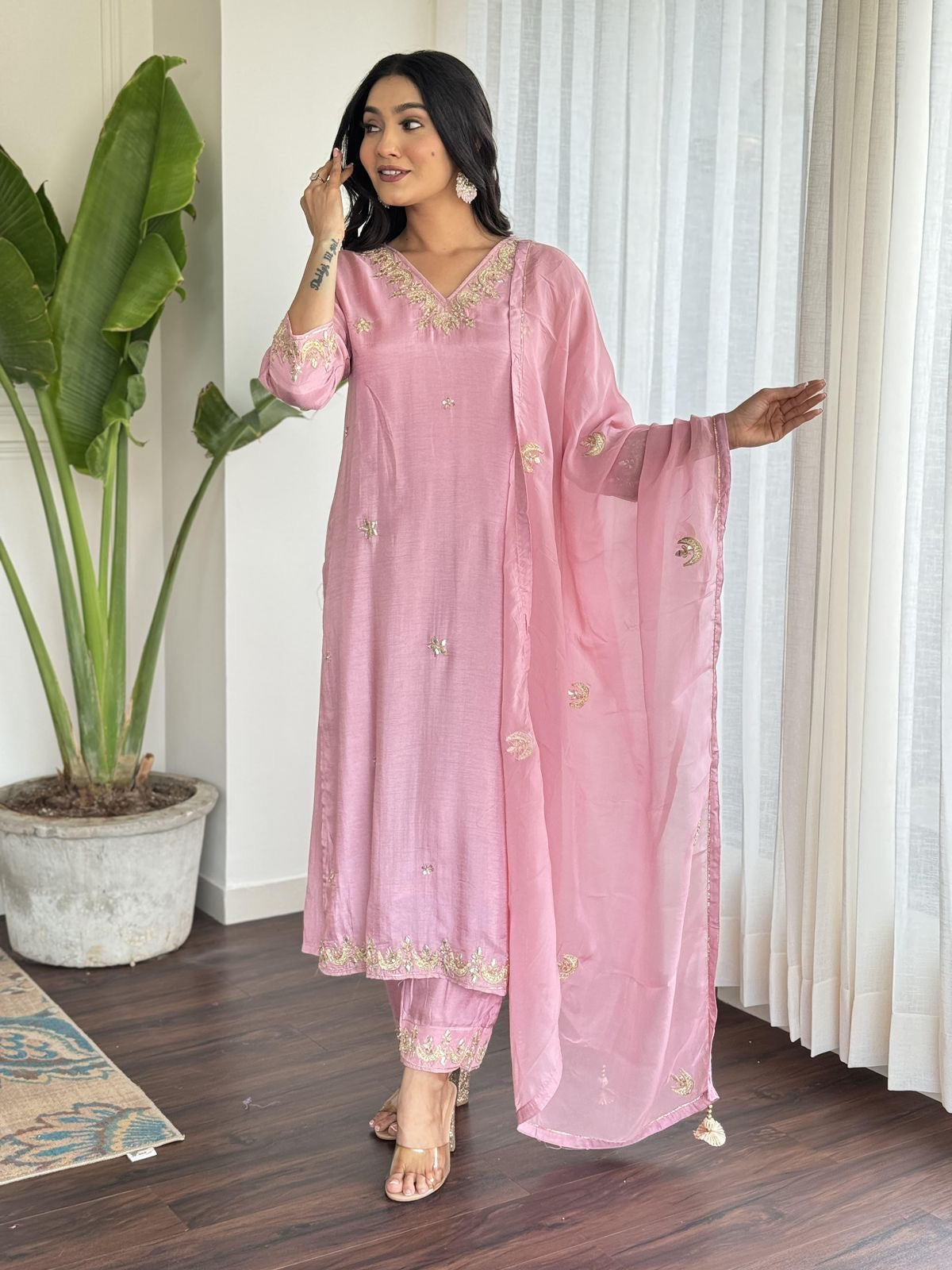 Chand Bali silk suit