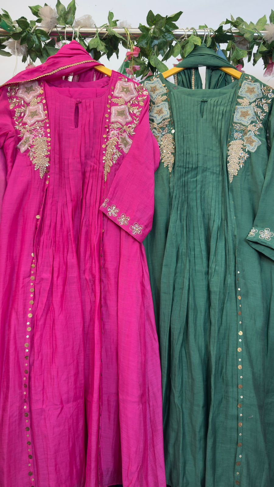 Jacket style mul chandari suit