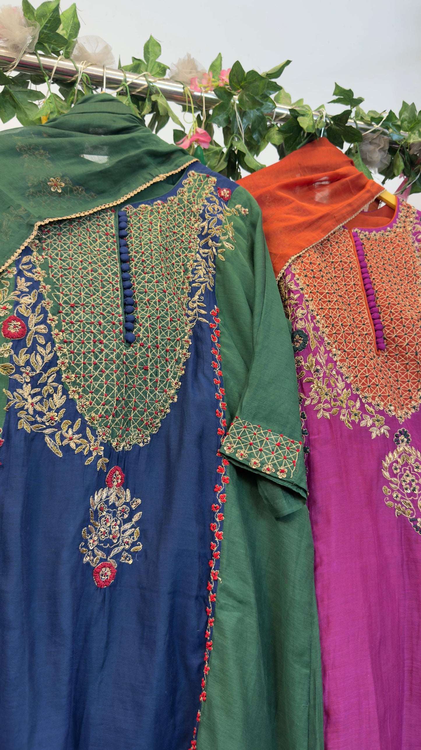 Heavy beautiful Aline mul chandari suit