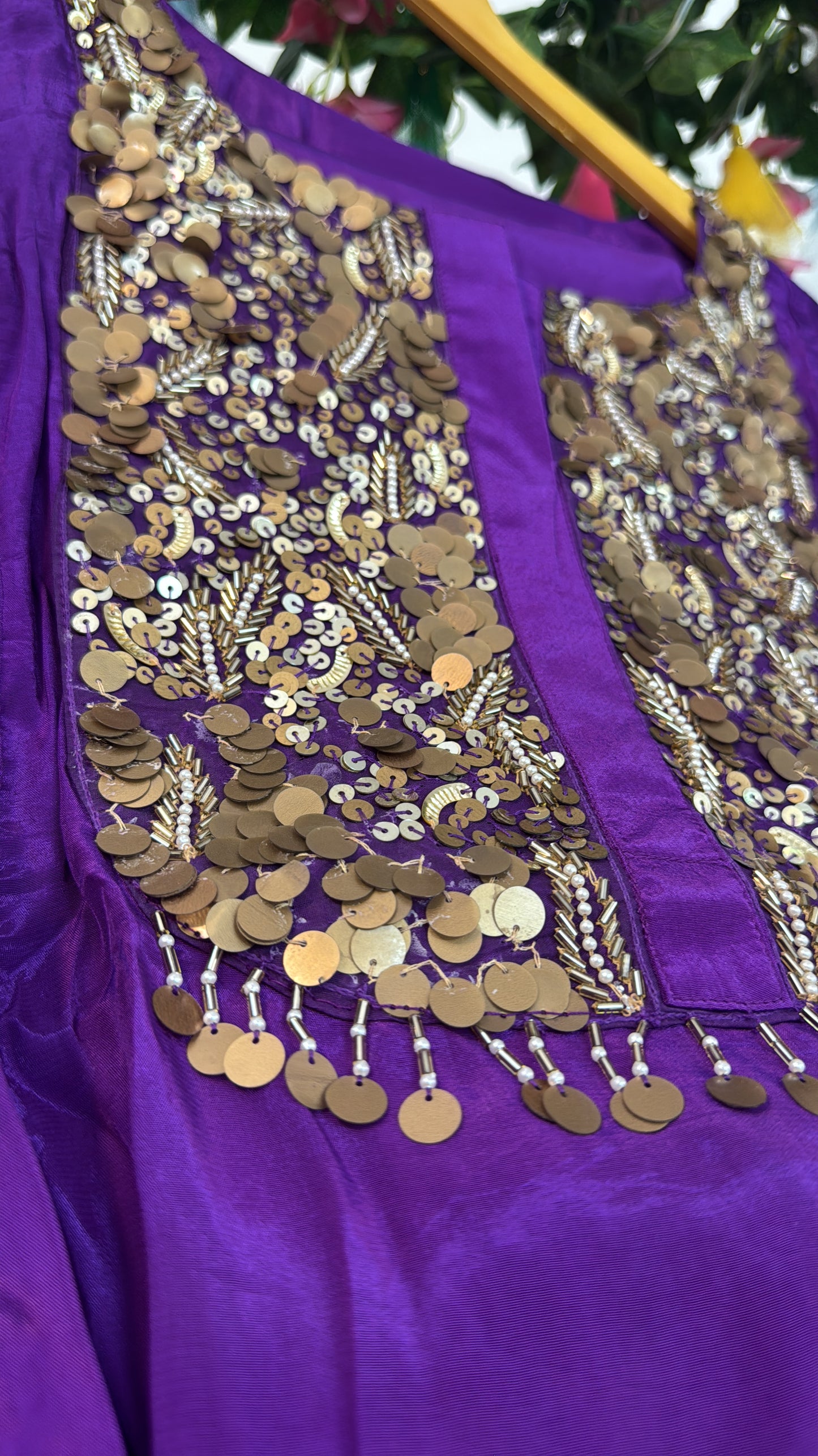 Crepe purple Indo western