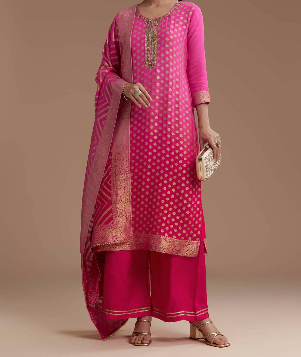 Ombré Georgette banaras waving suit