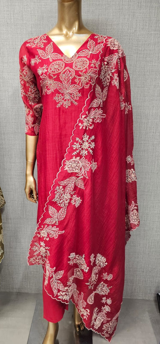 Embroidery pure mul chandari