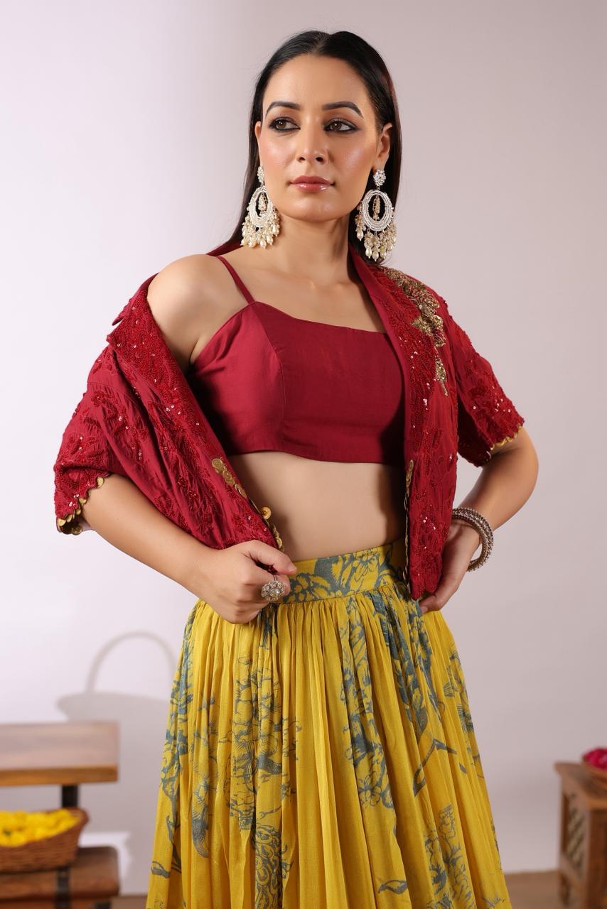 Parineeti inspired jacket skirt designer attire