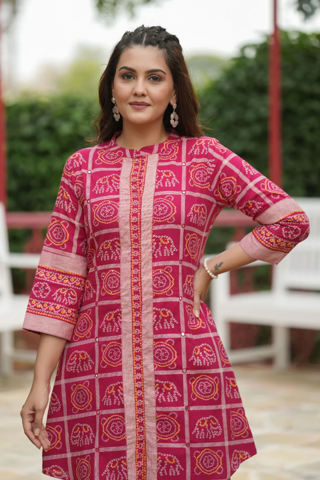 Pink gadchola cotton Co ord set