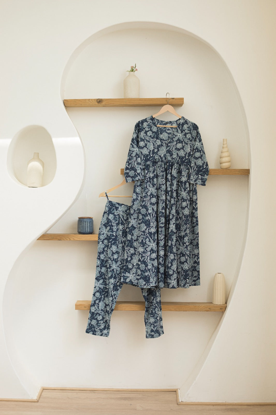 Blue organic cotton kurta pant