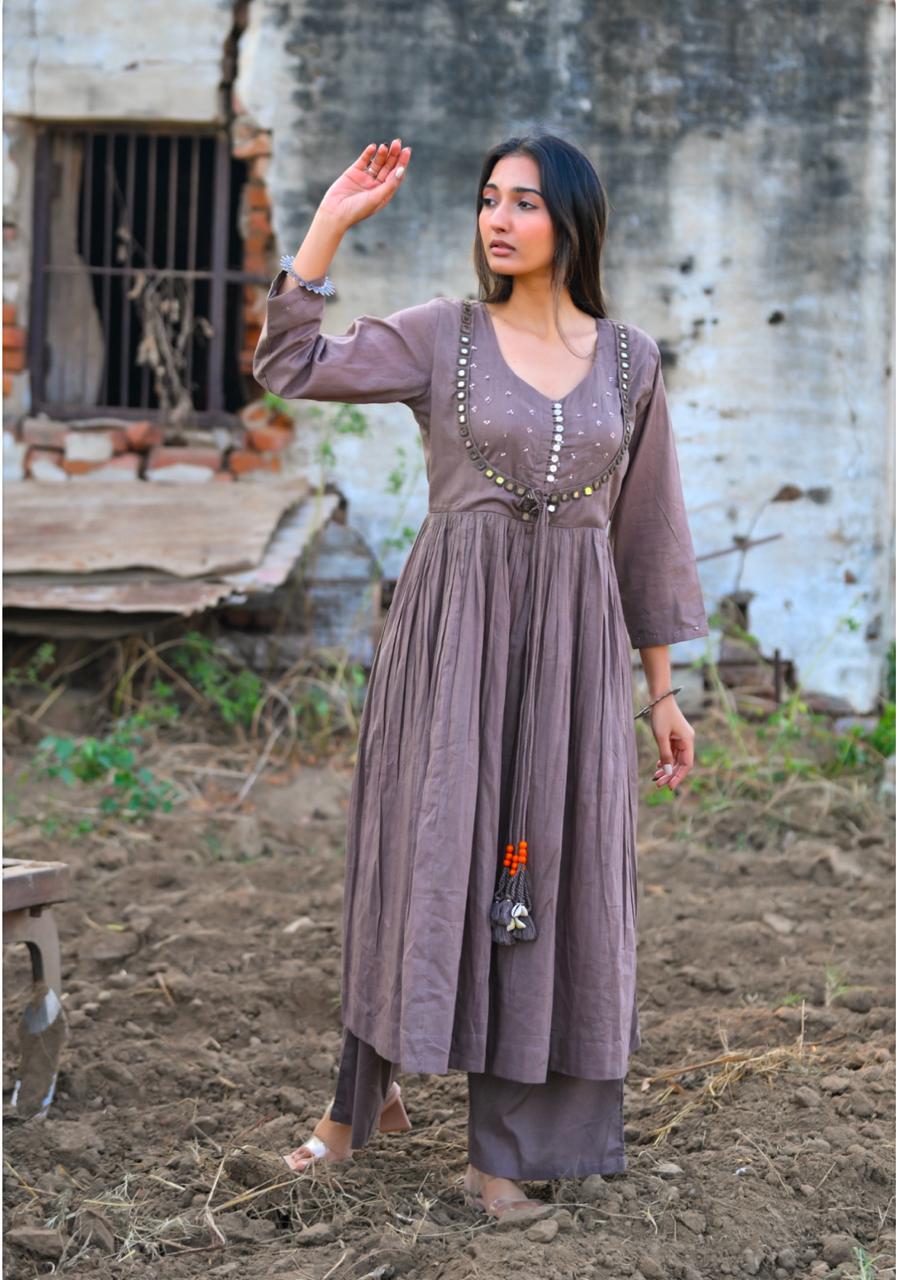 Real mirror cotton kurta pant