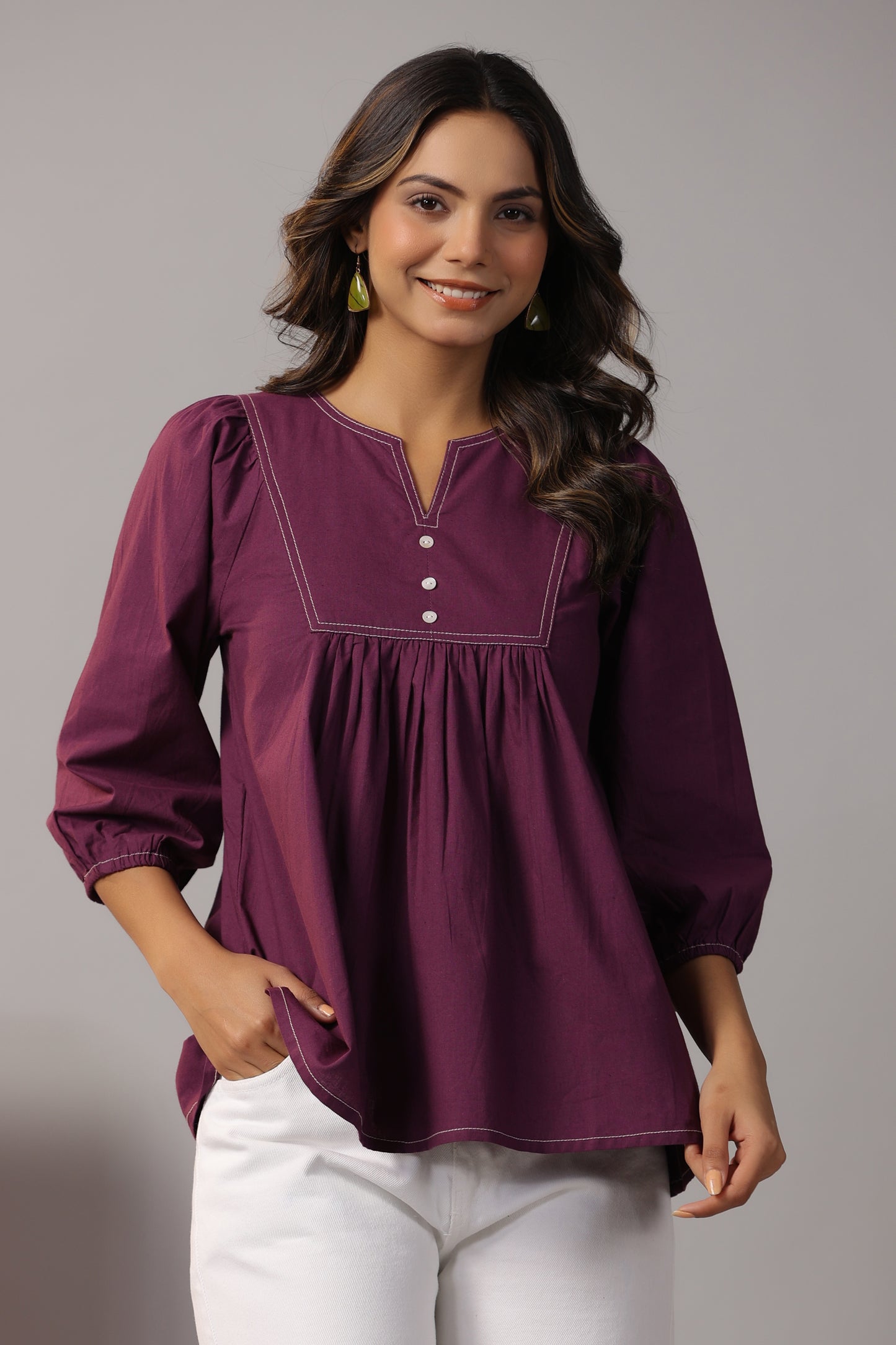 Solid cotton top