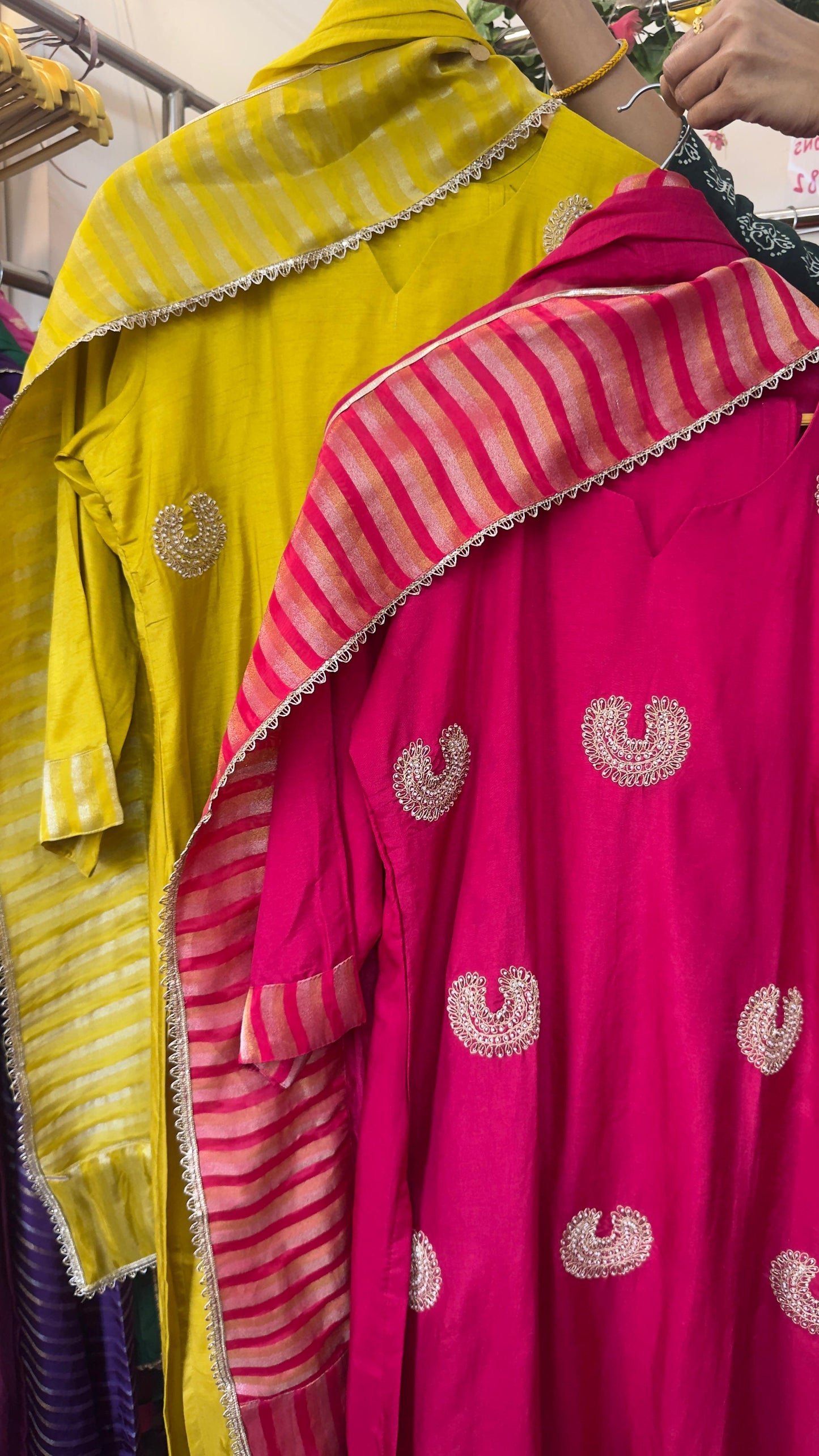 Pure silk Chand Bali work all over kurta