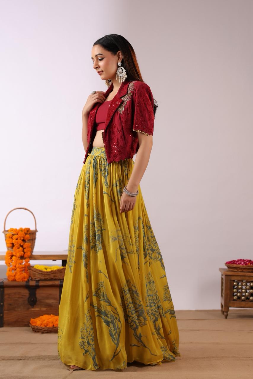 Parineeti inspired jacket skirt designer attire