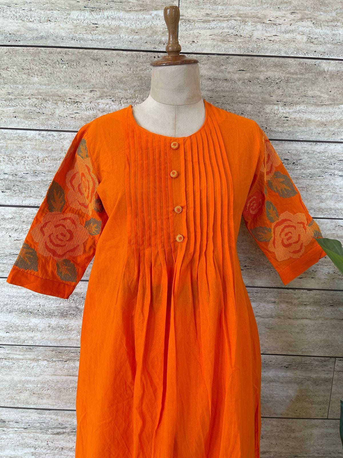 Embroidery sleeves cotton kurta pant