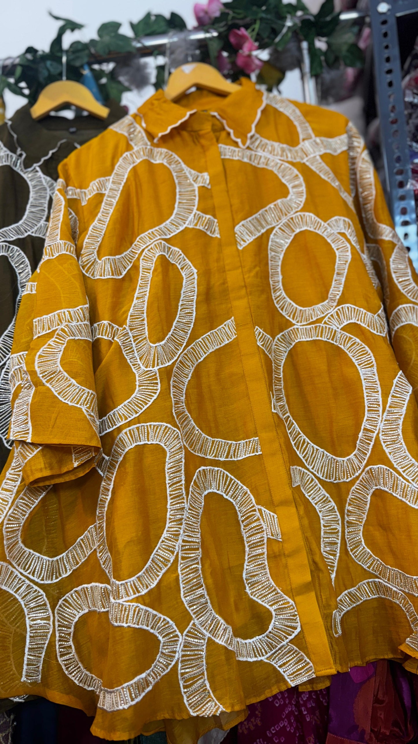 Mul chandari co ord set all over work on top with cotton silk bottom
