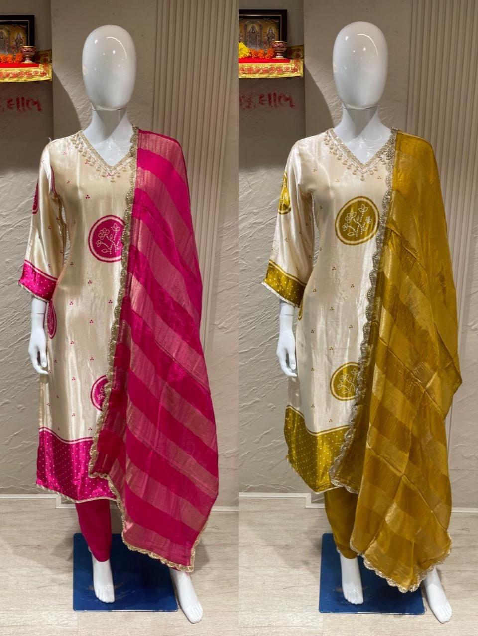 Gajji Bandhani suit