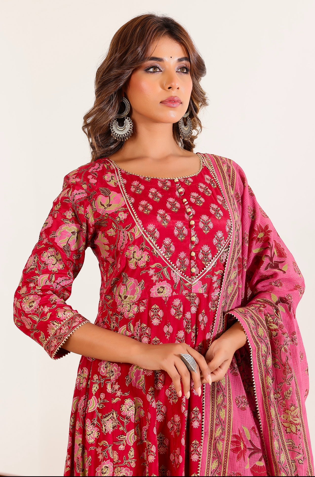 Art silk gown paired with dupatta