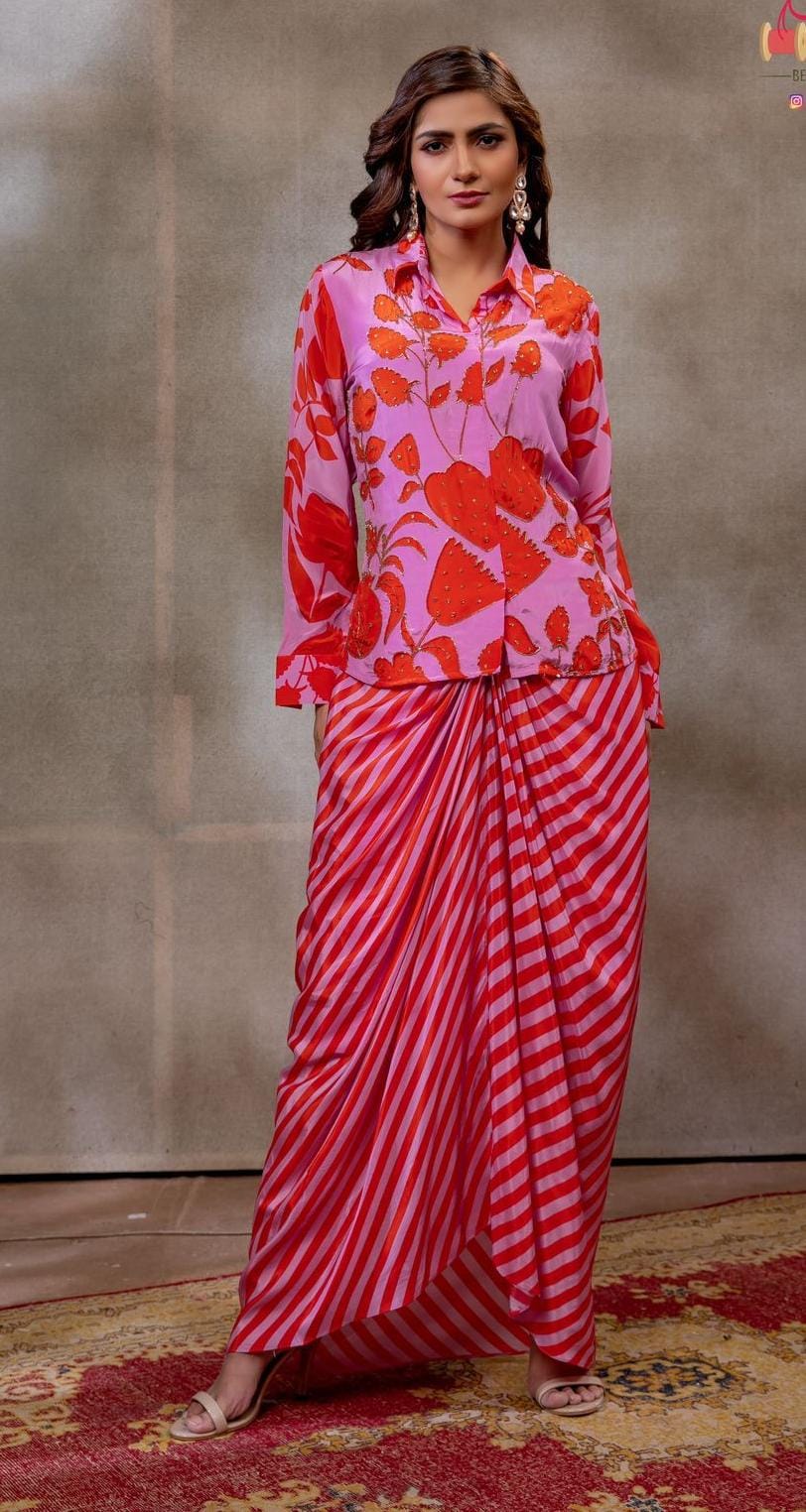 Crepe top skirt Indo western