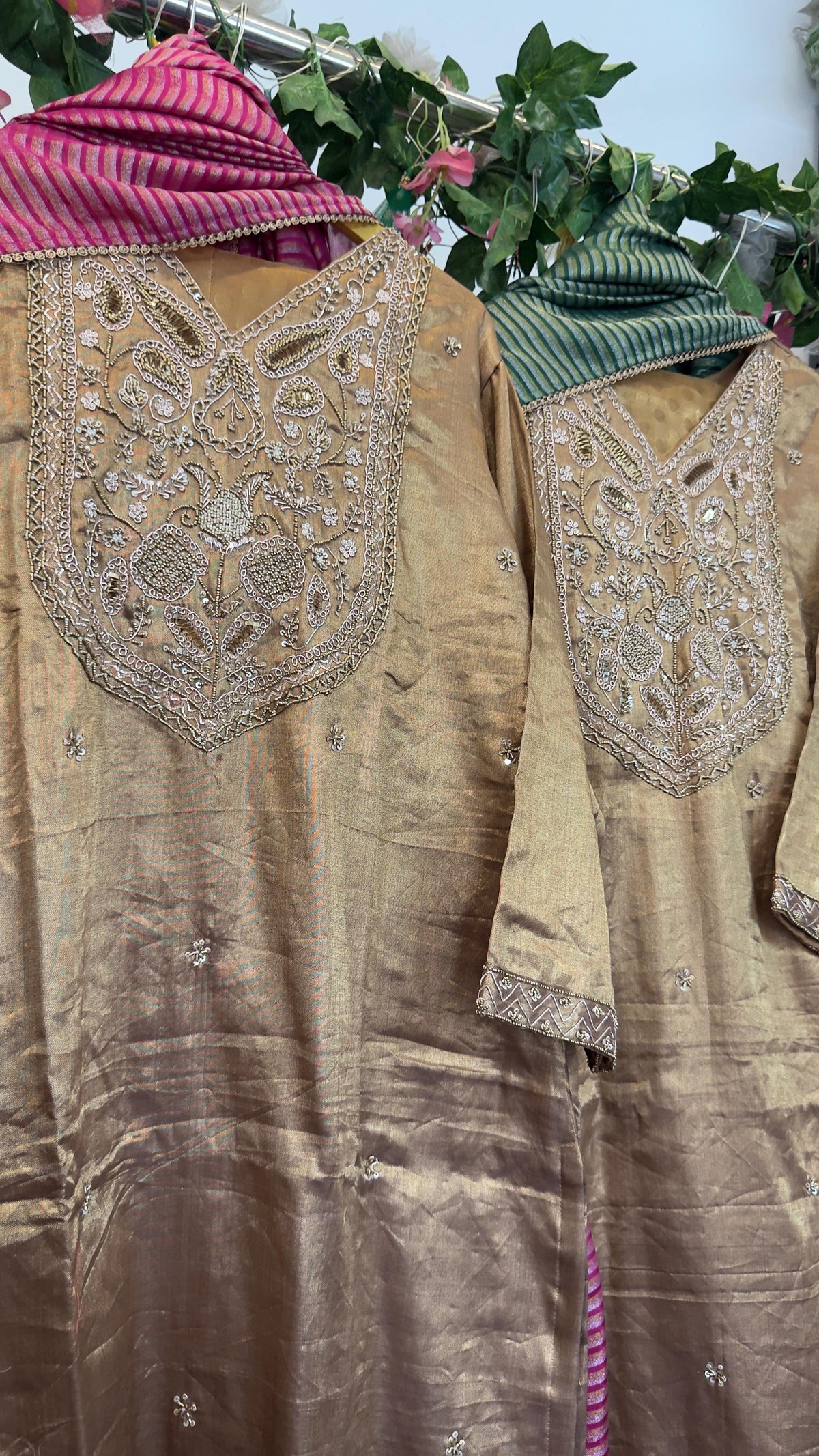 Golden cooper premium kurta pant with tissue dup