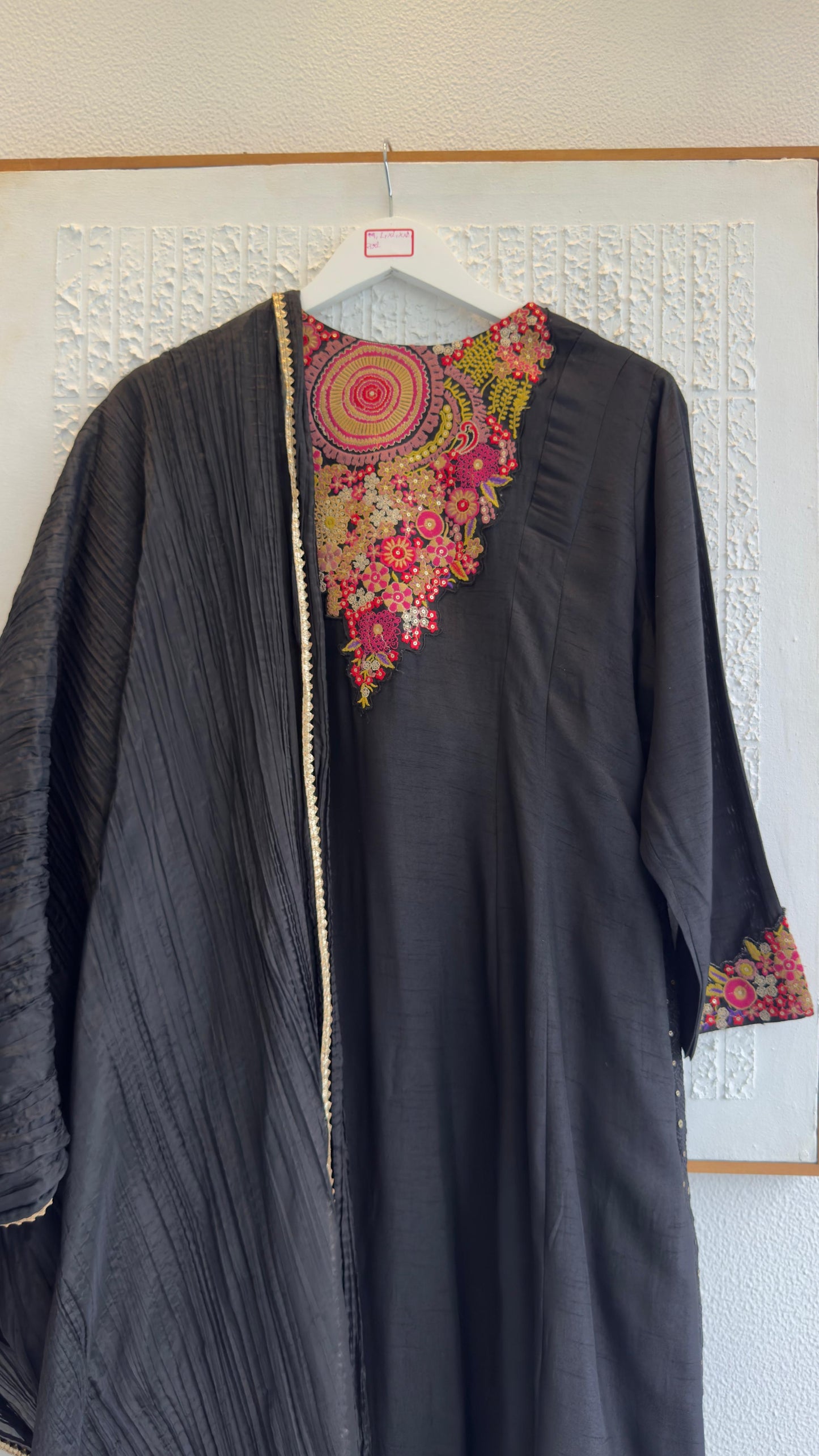 Black pure silk designer Anarkali