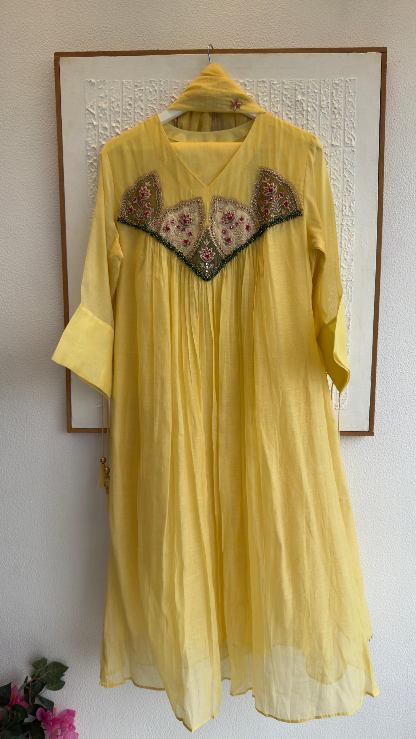 Jewel work mul chandari suit