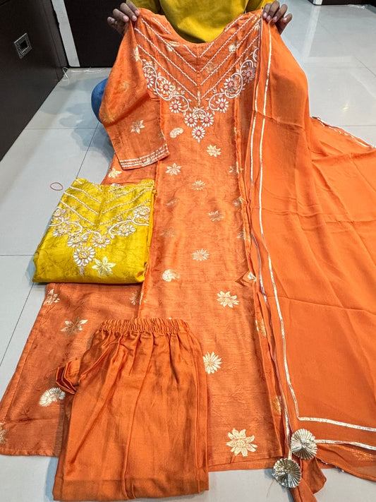 Handwork banaras silk suit