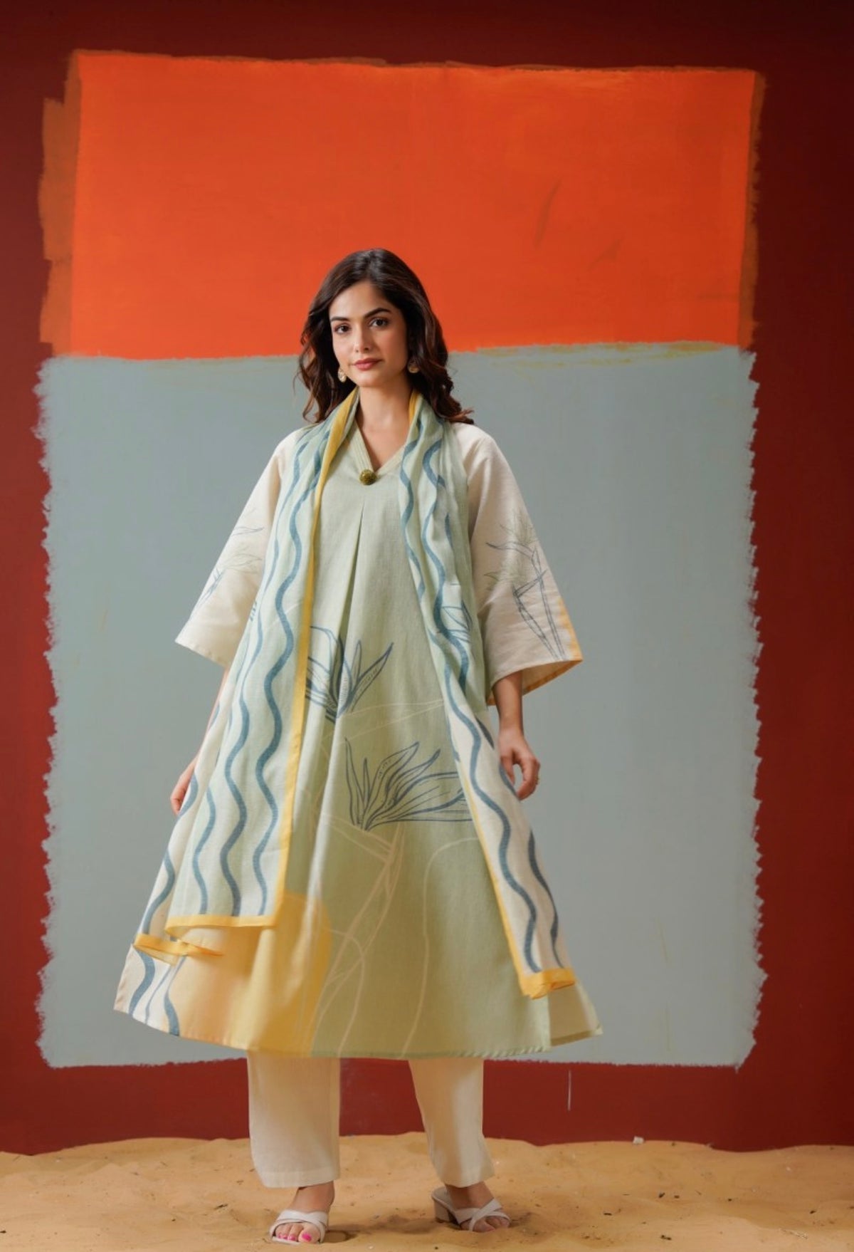 WILLOW BREEZE Linen COTTON KURTA SET