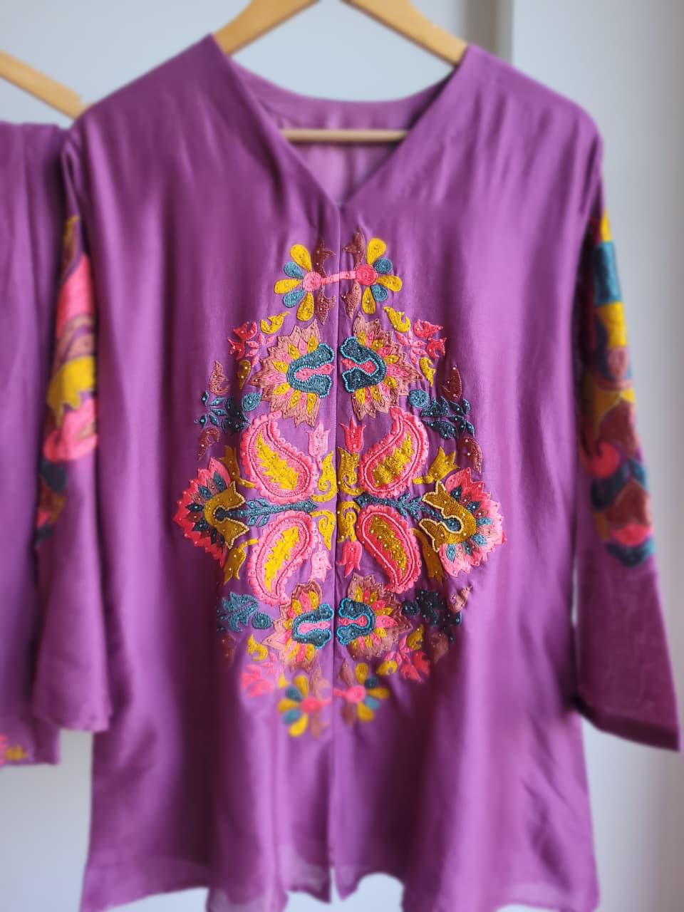 Premium African embroidery cotto ord set in chandari silk fabric