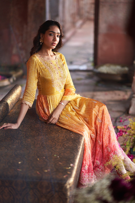 Chinon Bandhani Anarkali