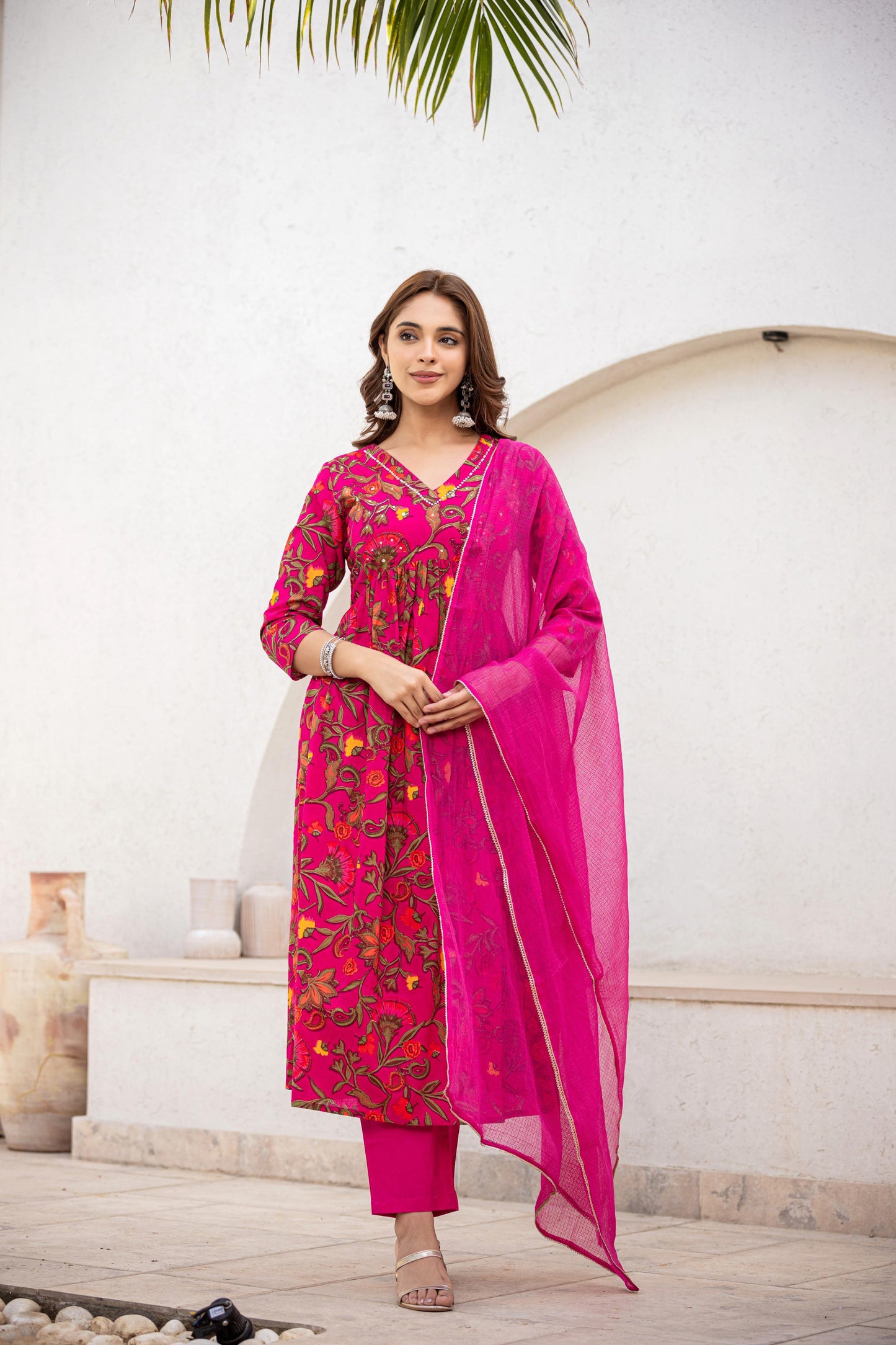 Pink Nyra cotton suit