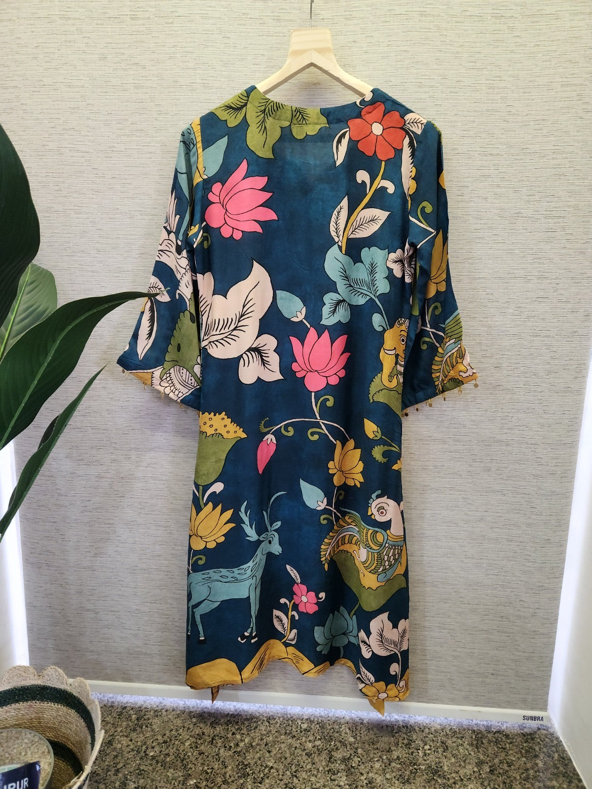 Blue chitra Kamkari model kurta pant set