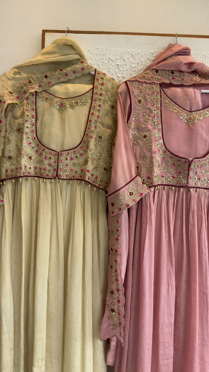 Mughal style Anarkali with jacket 4 pc set