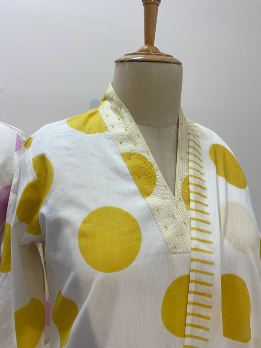Polka dot yellow and purple