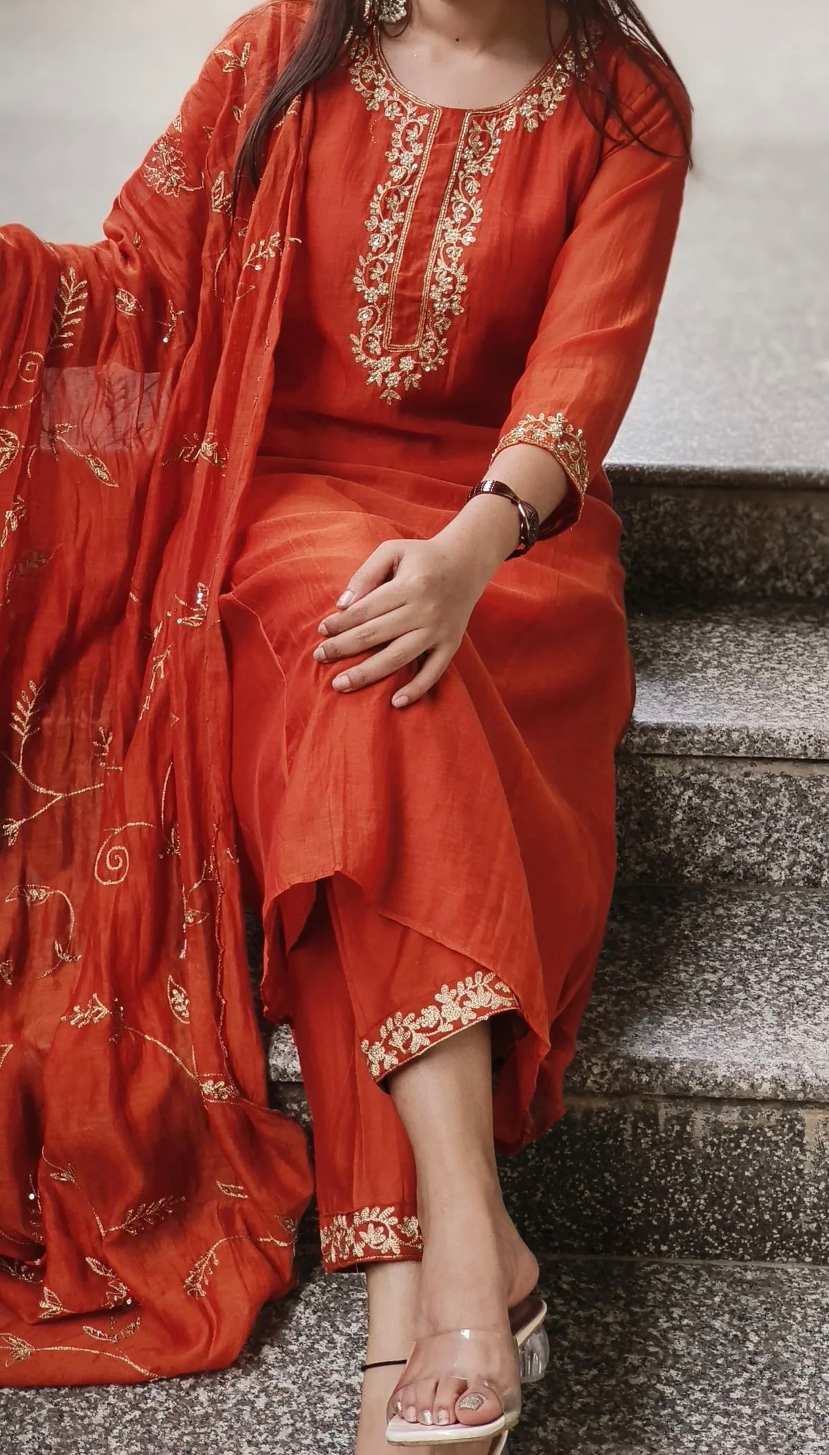 Maharani style  Teej ethnics premium mul chandari suit