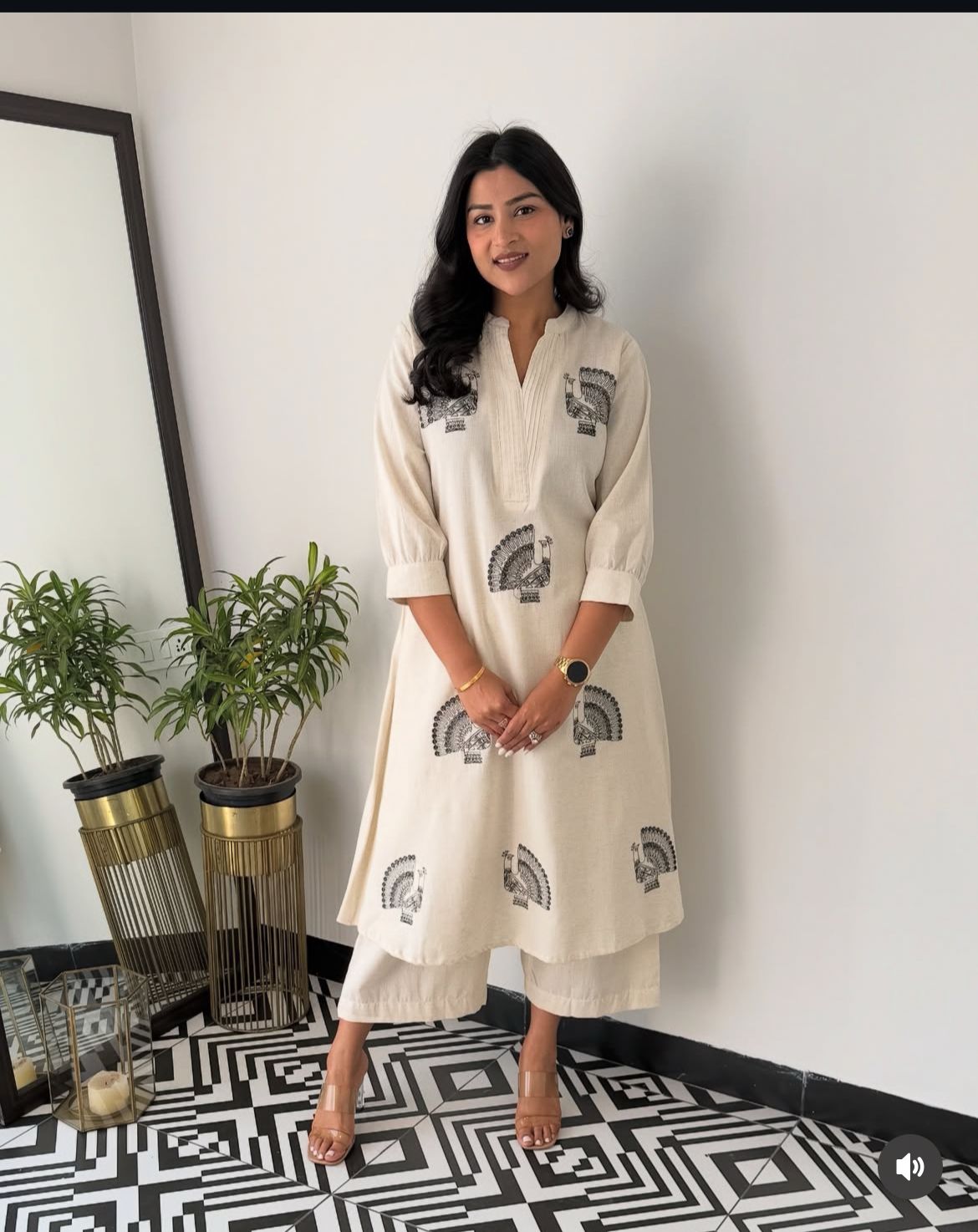 Swan embroidery cotton co ord set
