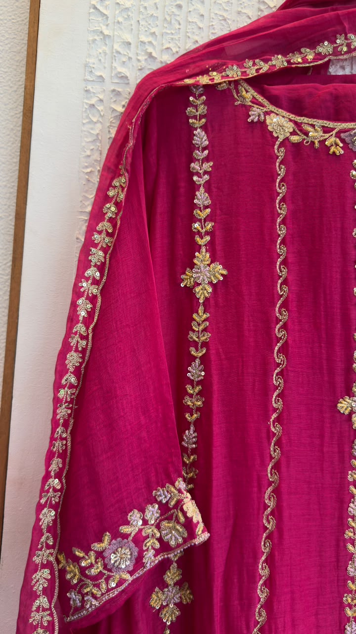 Rakhi special Anarkali in mul chandari fabric