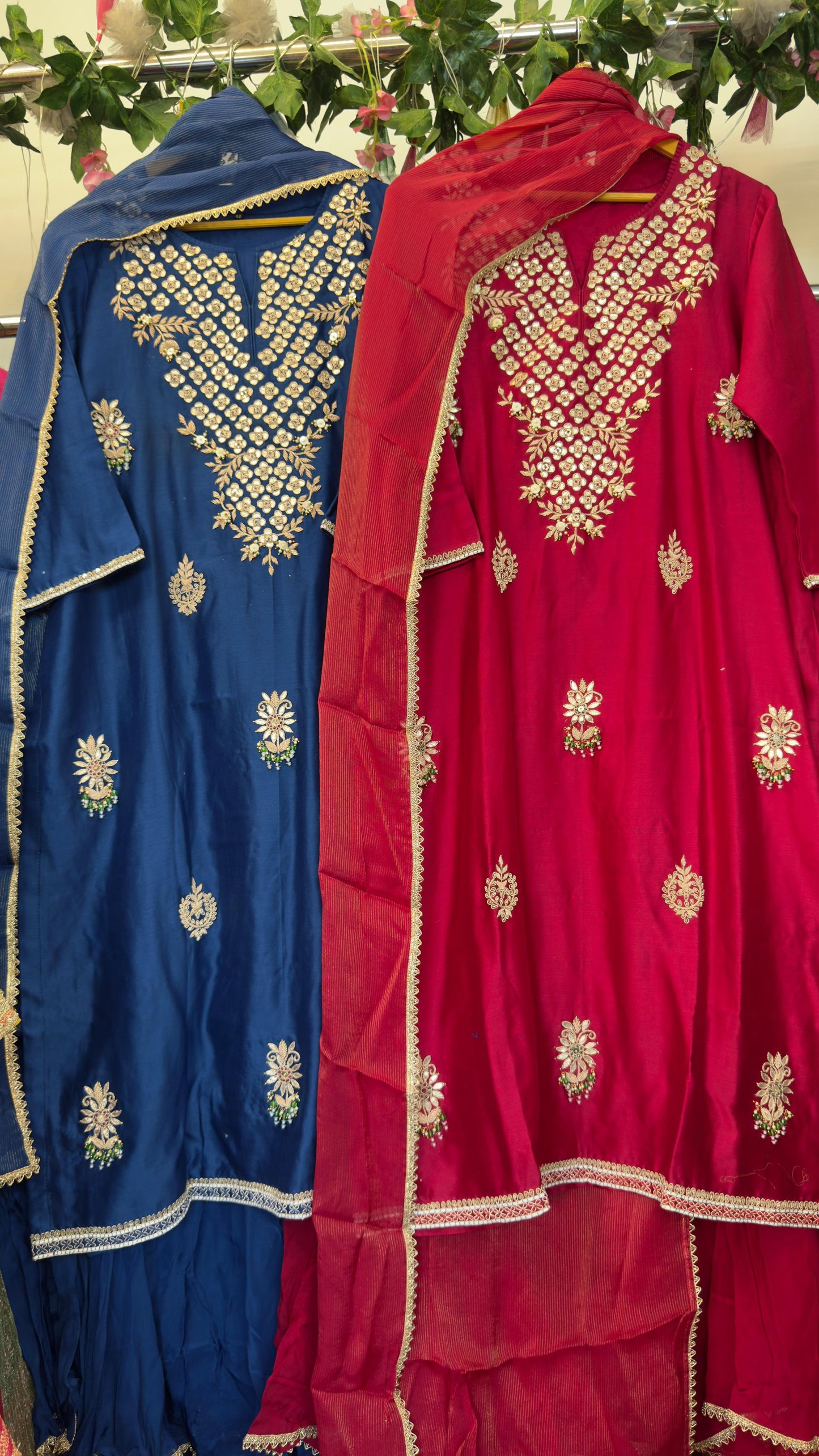 Premium silk gota zari heavy organza sharara dupppta