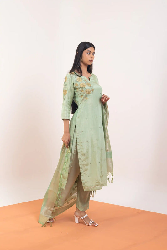 Shimmer green  tissue suit