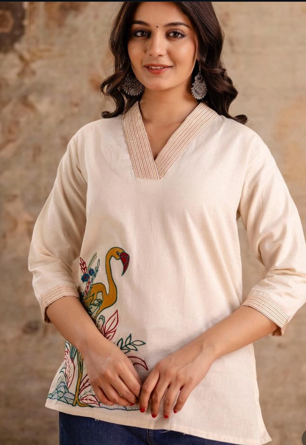 Cotton buck embroidery top