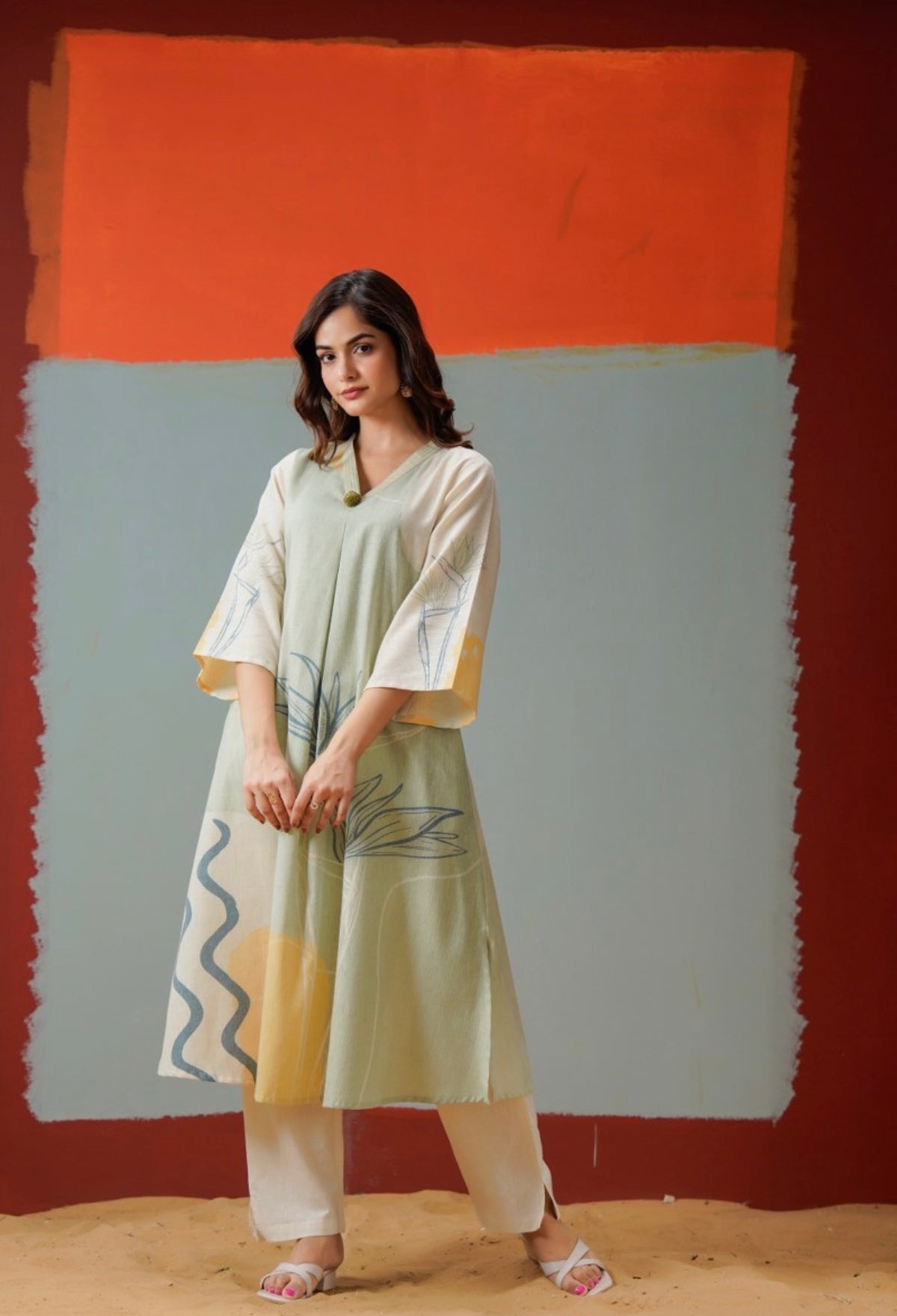 WILLOW BREEZE Linen COTTON KURTA SET