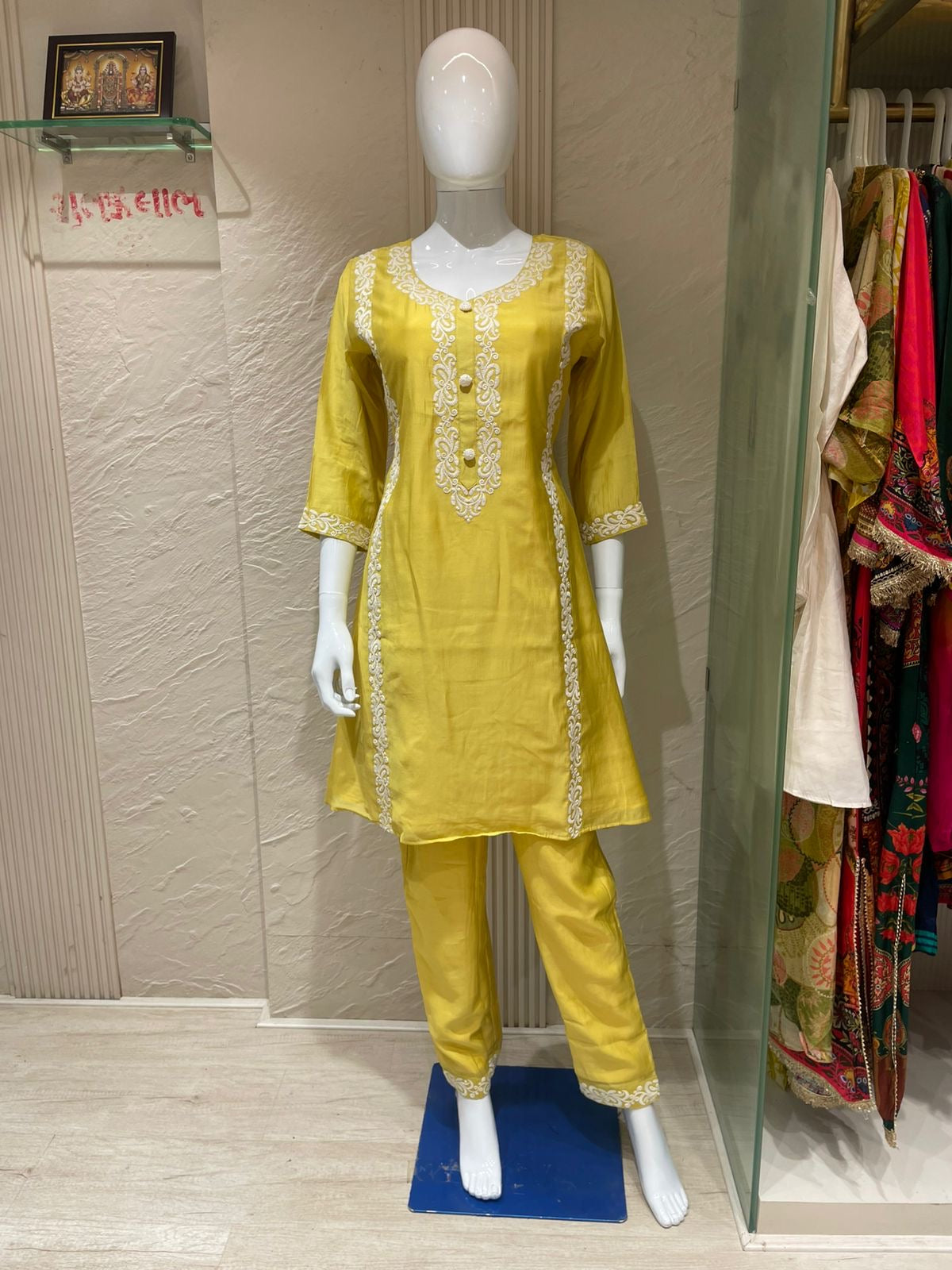 Model silk Pakistani co ord set ( top and bottom)