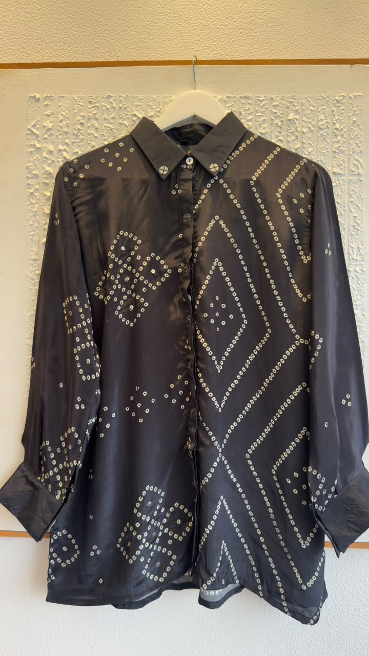 Pure crepe Bandhani shirt length 27
