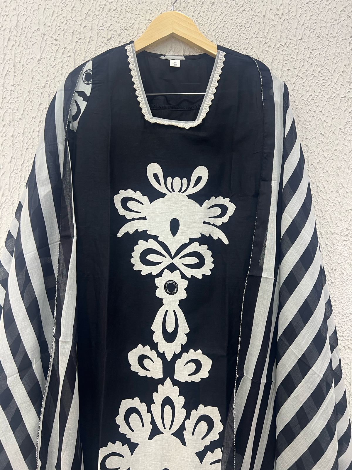 Cotton stripe black and white