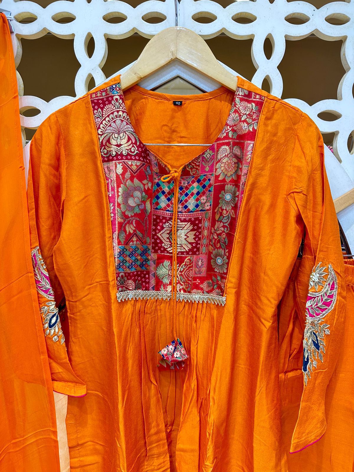Nyra silk straight suit