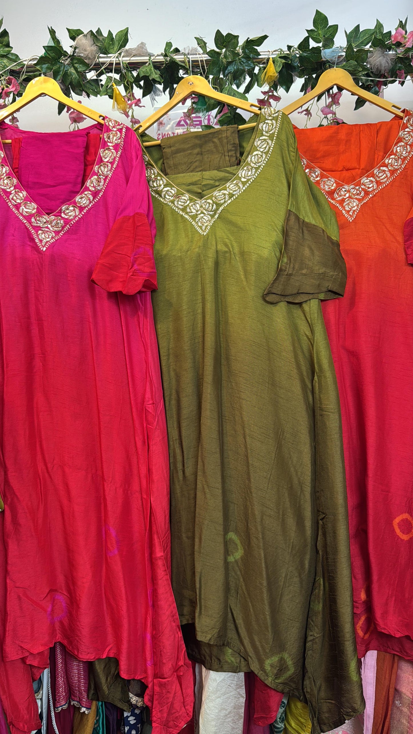 Silk buster kurta pants set