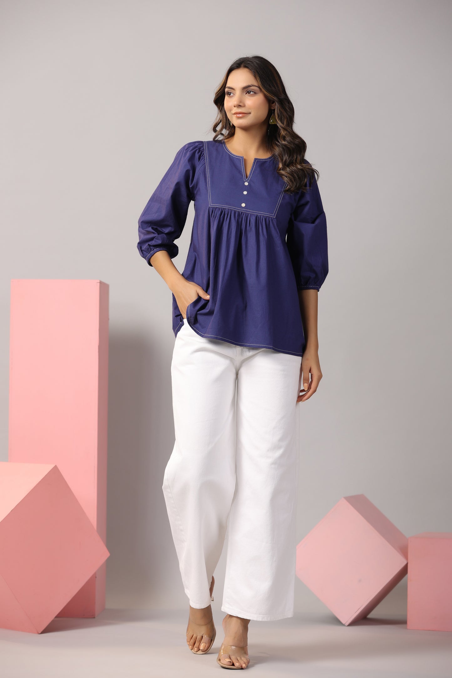 Solid cotton top