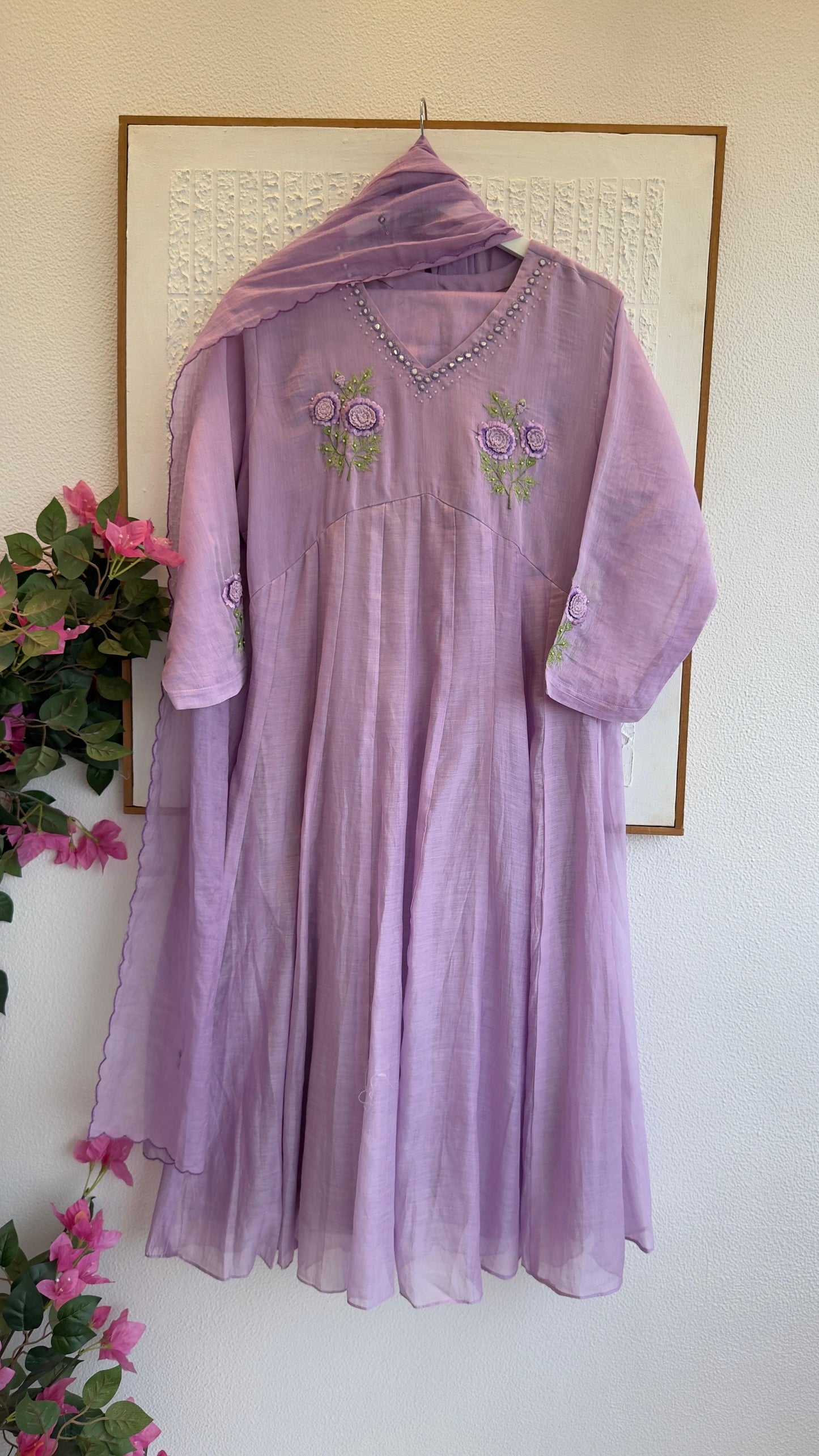 Classy and elegant mul chandari aline suit