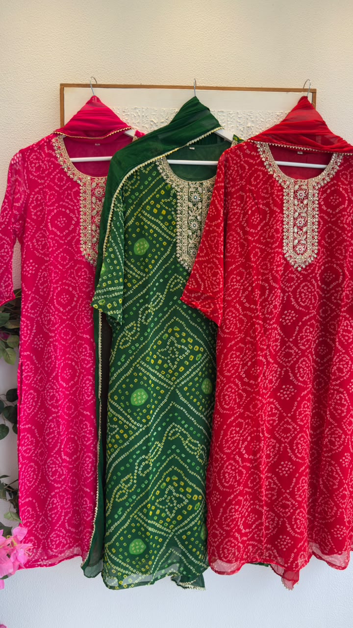 Georgette Bandhani suit