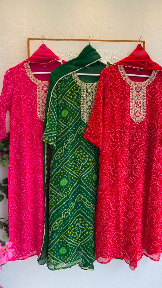 Georgette Bandhani suit
