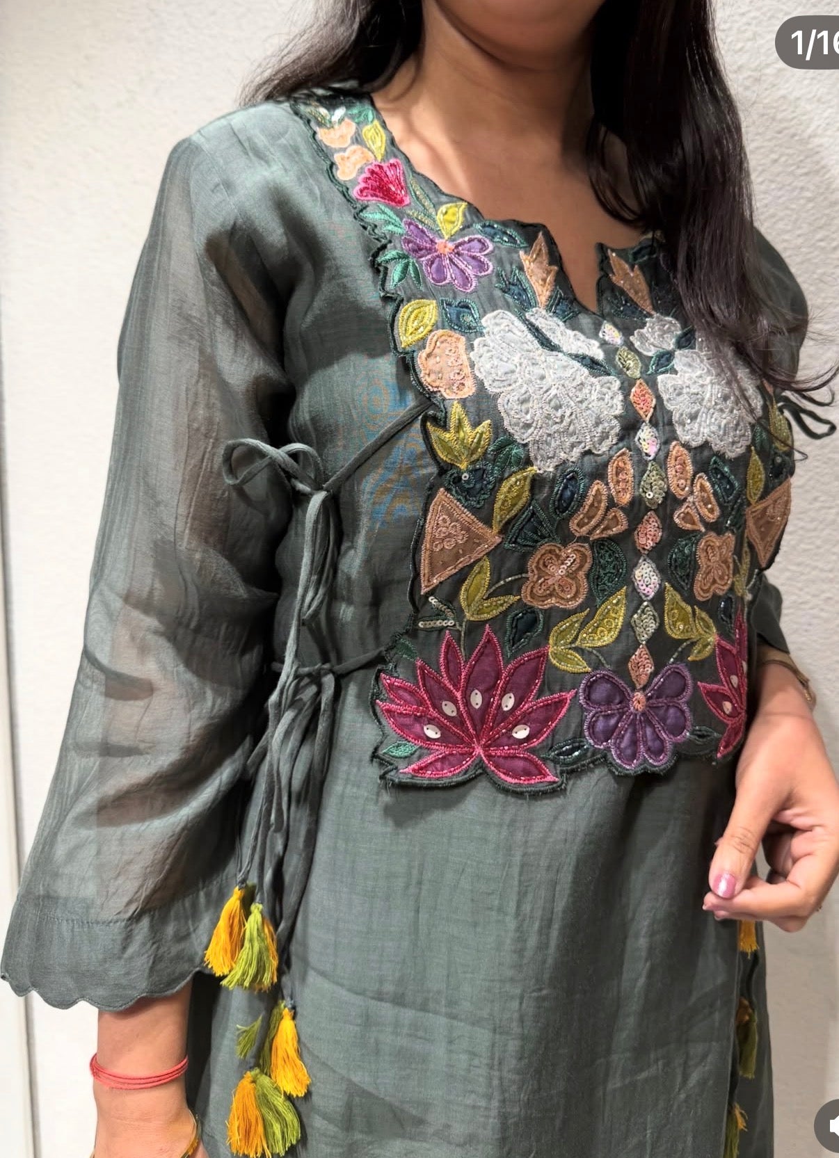 Fusion Indian Co ord set in mul chandari kurta pant