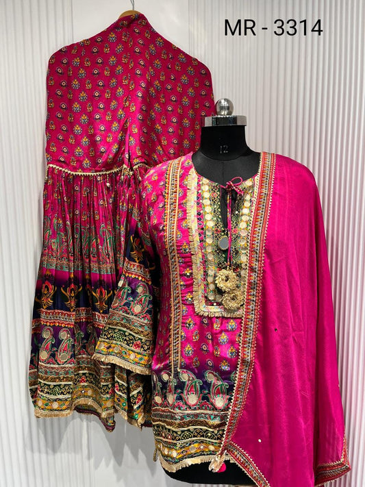 Classy pink sharara
