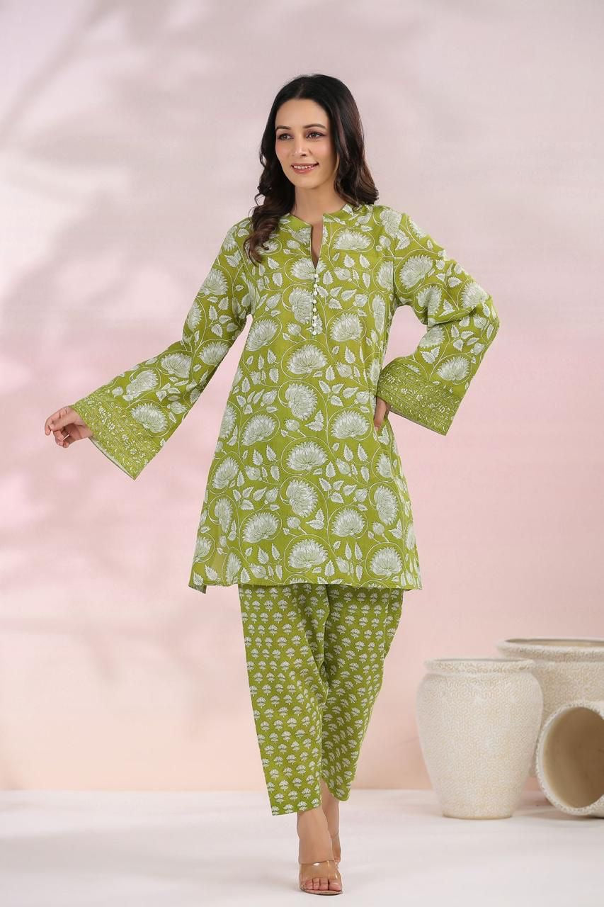 Comforty hand block cotton co ord