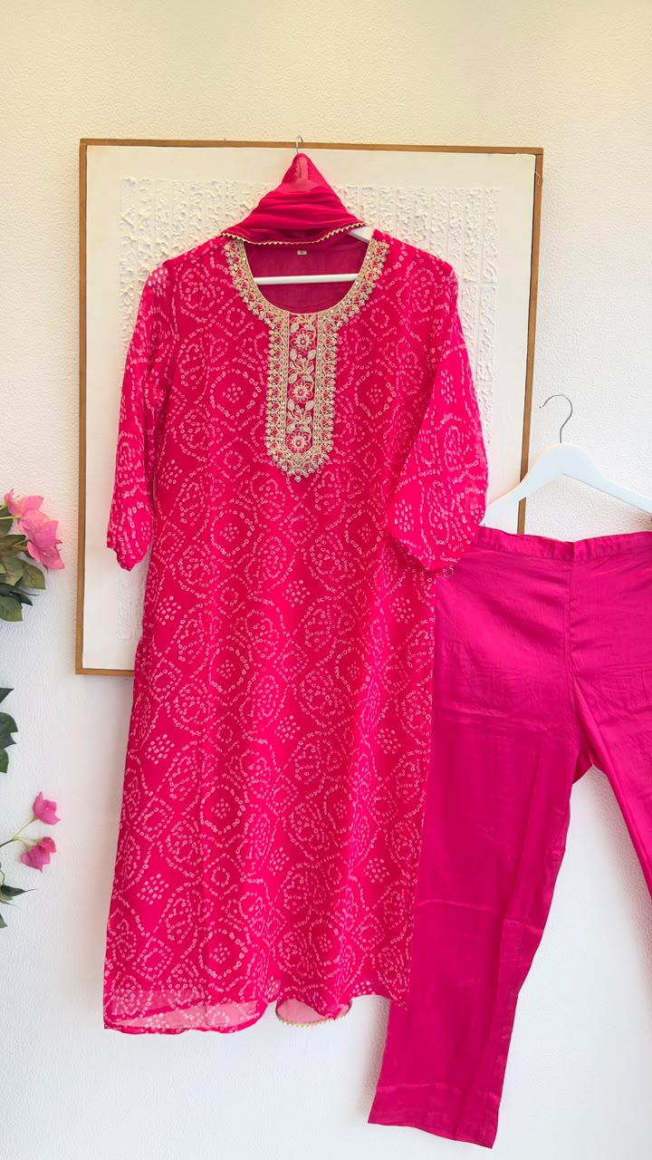 Georgette Bandhani suit